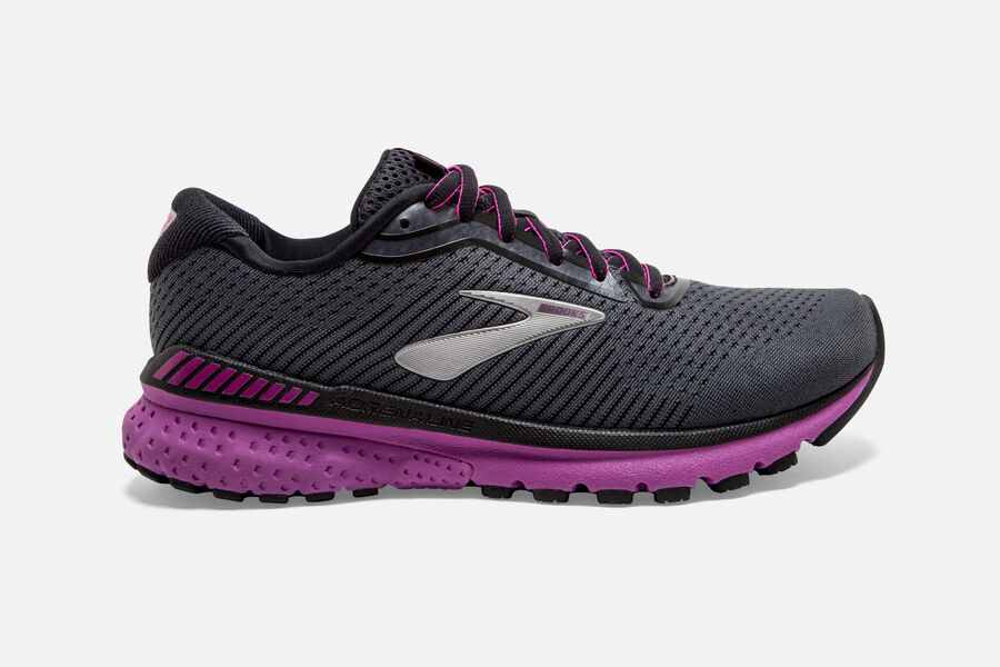 Tenis Brooks Ghost 9 Feminino Promoção - Tenis Corrida Brooks Feminino  Pretas/Roxo